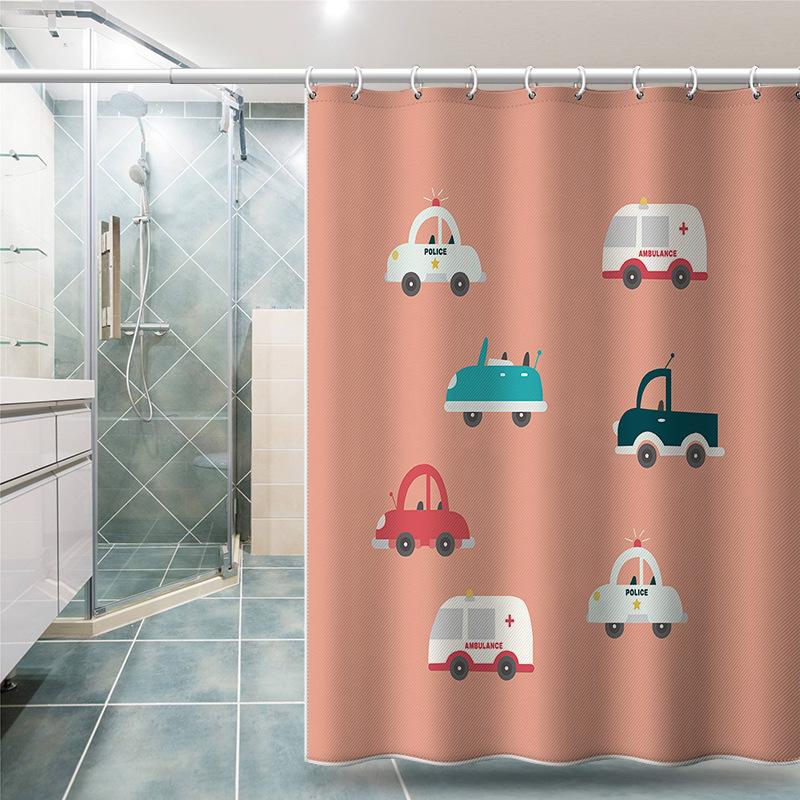 Bathroom Thickened Waterproof Curtain Mildew Proof Shower Curtain Shower Partition Curtain Shower Curtain Bathroom Curtain Free Perforation