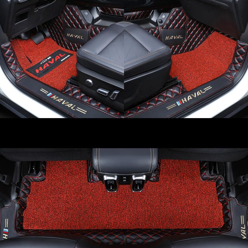 For GWM Haval Dargo 2022 2021 Car Floor Mats Double Layer PU Leather Foot Pad Interior Floorliner Auto Accessories For LHD