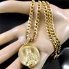 Sacred Heart of Jesus Catholic Necklace for Women Men Stainless Steel Gold Plated Medal Pendant Necklaces Jewelry Gift NZZ452S05