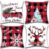 New Christmas Pillow 4 Combination Picture Pillow Cushion Pillowcase Home Office Pillowcase