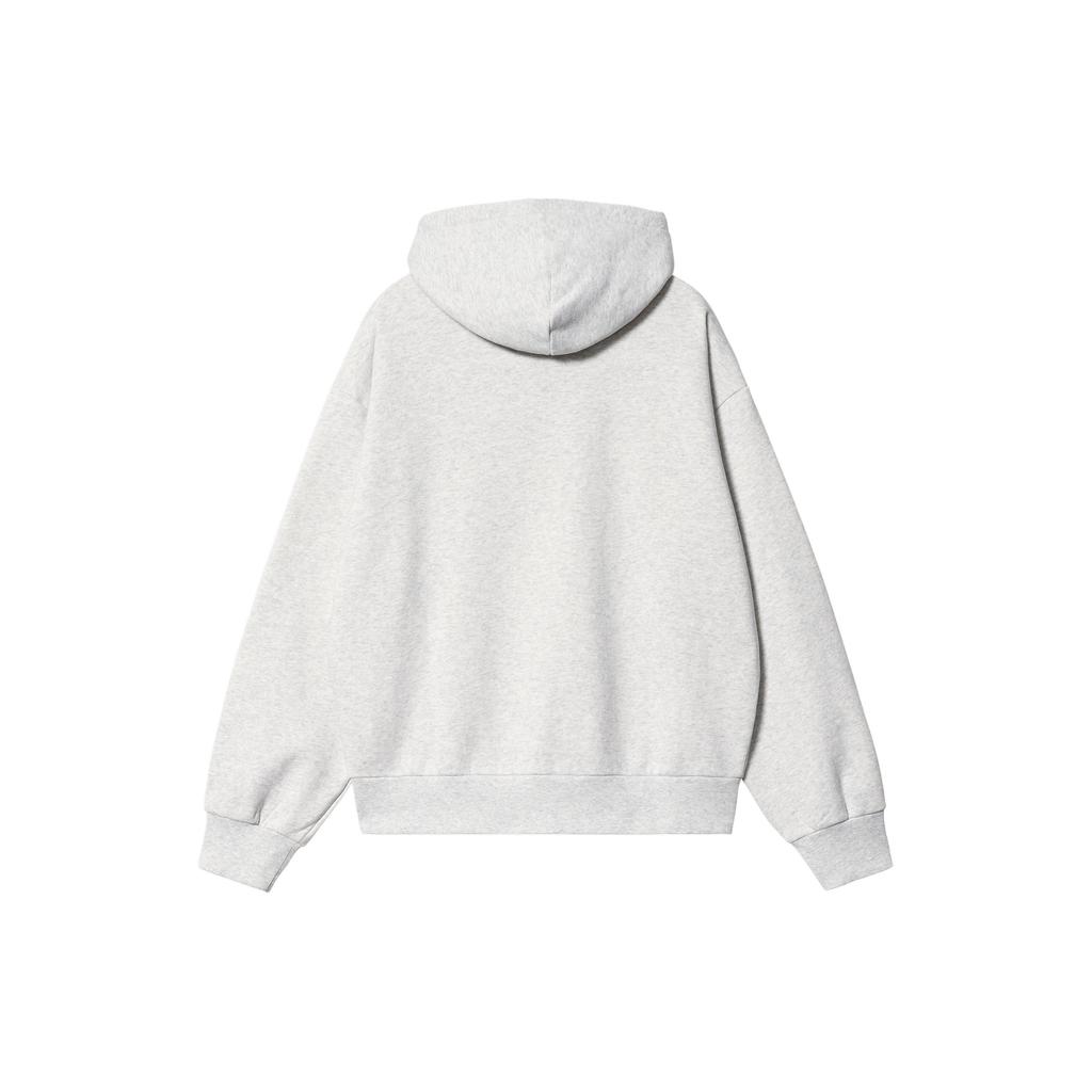 Carhartt WIP Ss24 W Hooded Casey Sweatshirt With Logo Chest Pocket Loose Fit Drop Shoulder Long Sleeve Hoodie Women sweatshirt Gray I032644-1DQ-XX