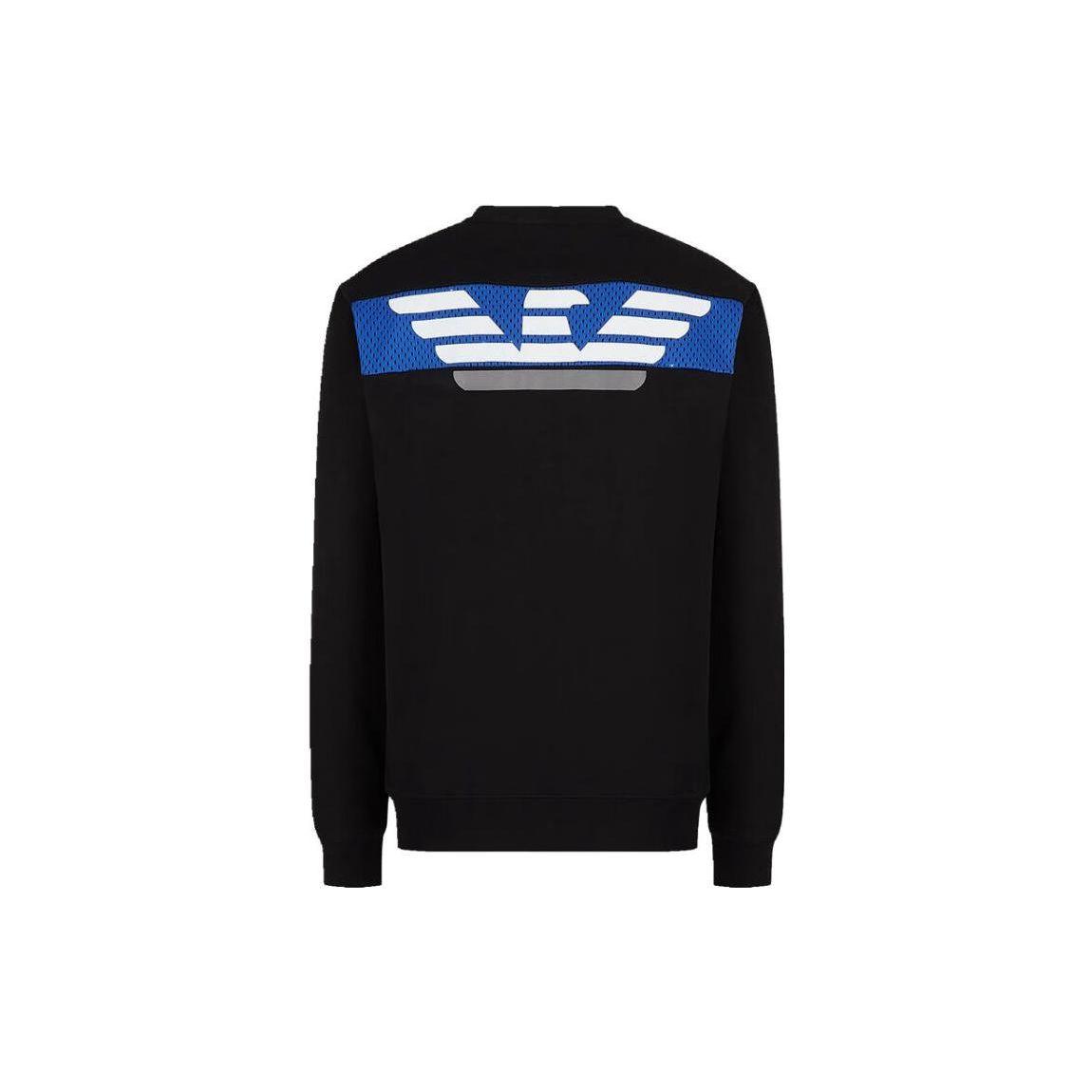 Emporio Armani EA7 FW22 Logo Print Crew Neck Long Sleeve Sweatshirt Men sweatshirt Black 6LPM69-PJEQZ-1200 S