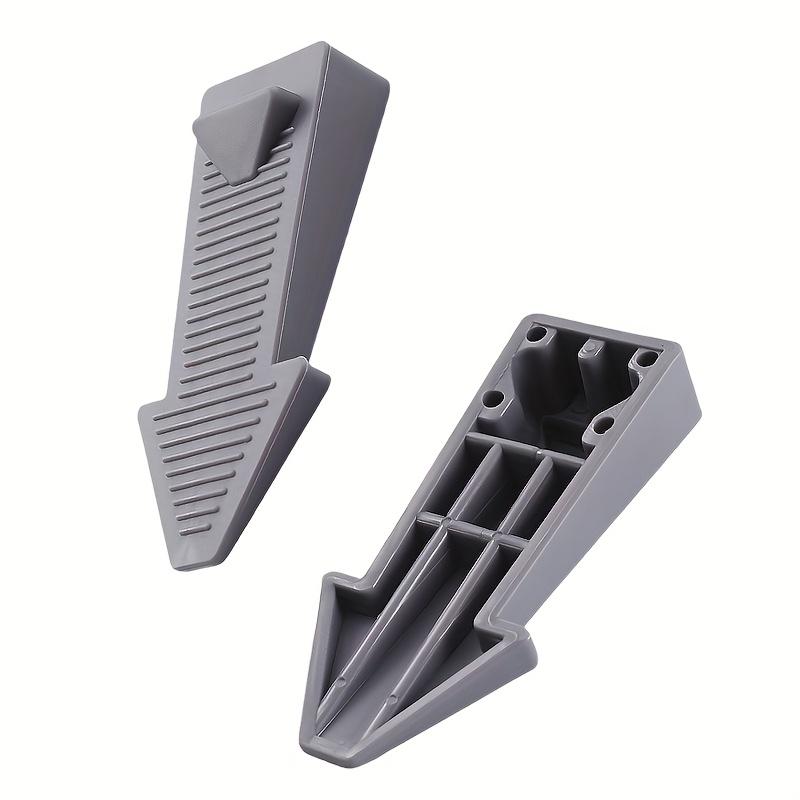 Heavy-Duty Plastic Door Stoppers for Bottom of Door On Floor - Stackable Adjustable Wedge Stabilizers, Polished Finish, Prevents Drafts & Energy Loss