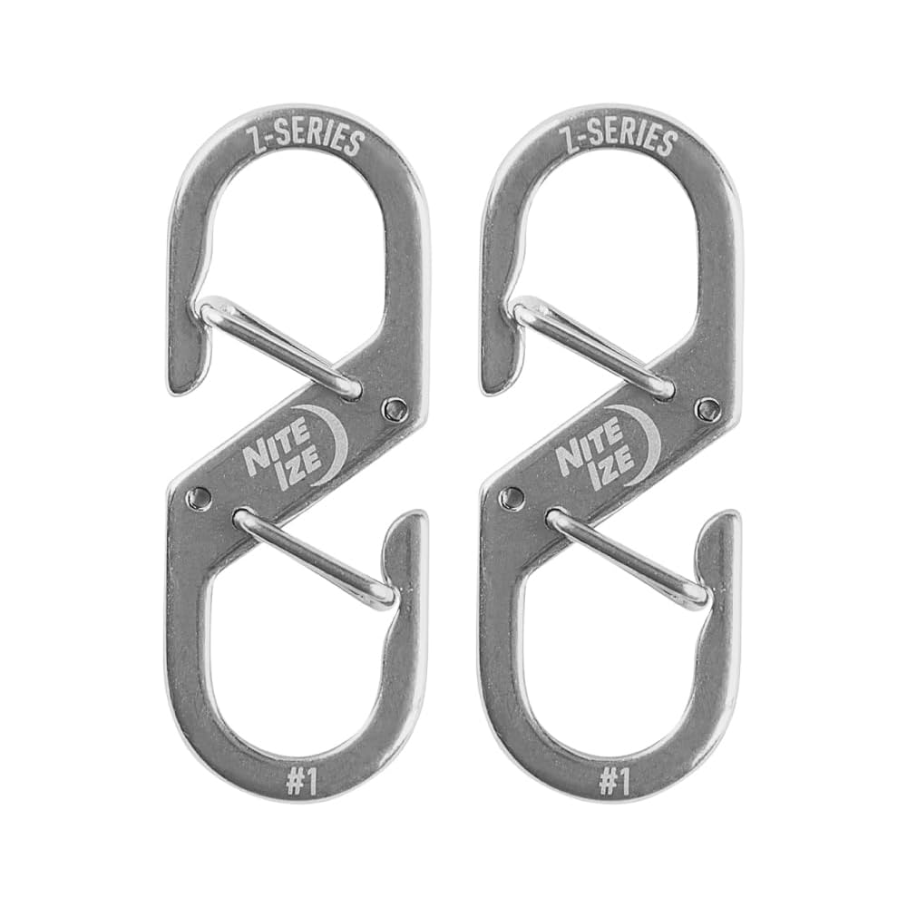 Nite Ize Z Carabiner Stainless Steel Silver 2-Pack Outdoor Accessories