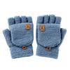 Warm Winter Knitted Gloves Thickened Writing Mittens Fashion Half Finger Mittens  for Men