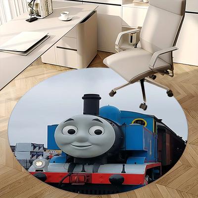 Thomas Train, Chair Mat Round Rug Office Carpet, Machine Washable, Non Slip, Suitable for Living Rooms, Bedrooms