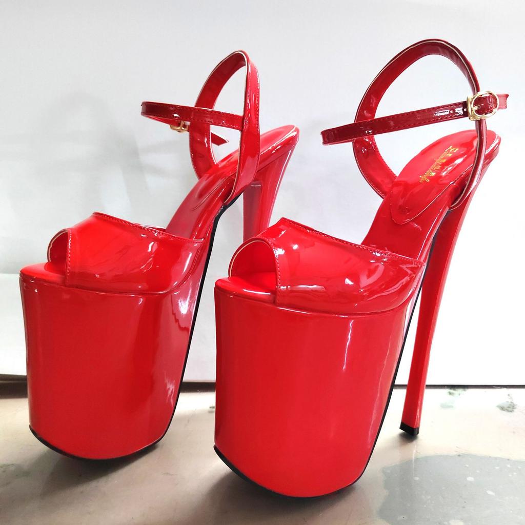 Sandalias de tacón alto de 19 cm con plataforma sexy para baile en barra, sandalias de verano súper altas, modelo de pasarela