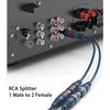 RCA Splitter 1 Stecker 2 Buchse, RCA Y Splitter RCA Kabel Audio Video Splitter Adapter Verlängerungskabel 0,2 m/0,65 ft für Subwoofer Lautsprecher
