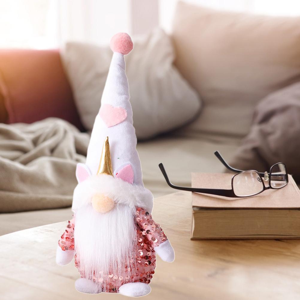 Pink Gnome Plush Dwarf Doll Home Table Ornaments Holiday Decorations