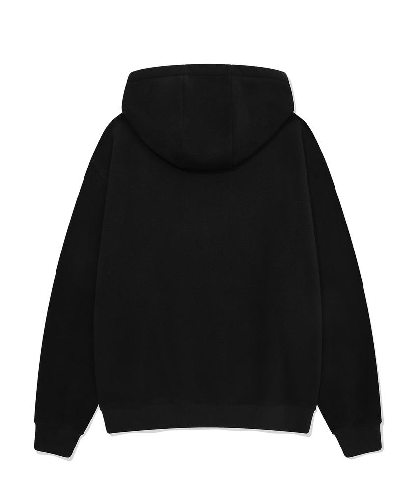 C Logo Fleece Oversized Hoodie Black