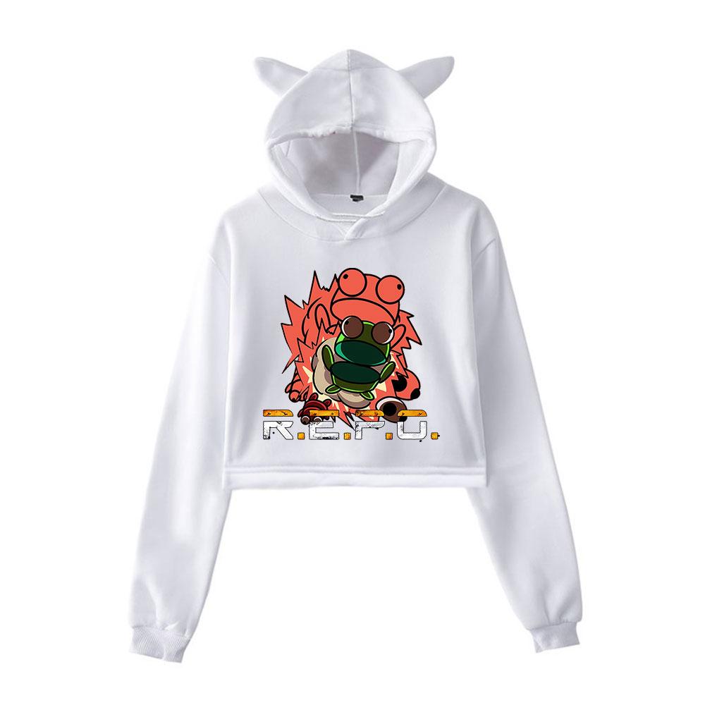 Streetwear Women Sexy R.E.P.O Print Cropped Sweatshirts Oversize Loose Harajuku Pullovers Korean Casual Tops