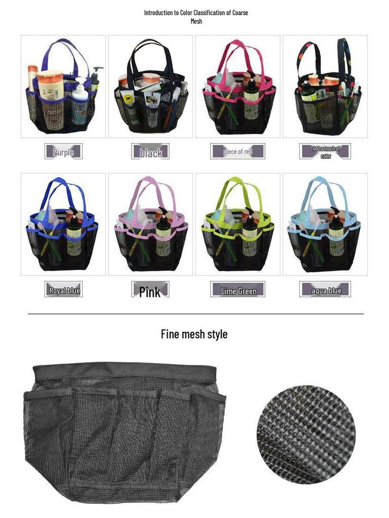 Foldable Mesh Toiletry Tote: Portable Shower and Swimming Storage Basket