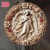 Vintage Christmas Wreath Angel Embossed Tin Sign Retro Metal Poster Wall Art Home Cafe Decor