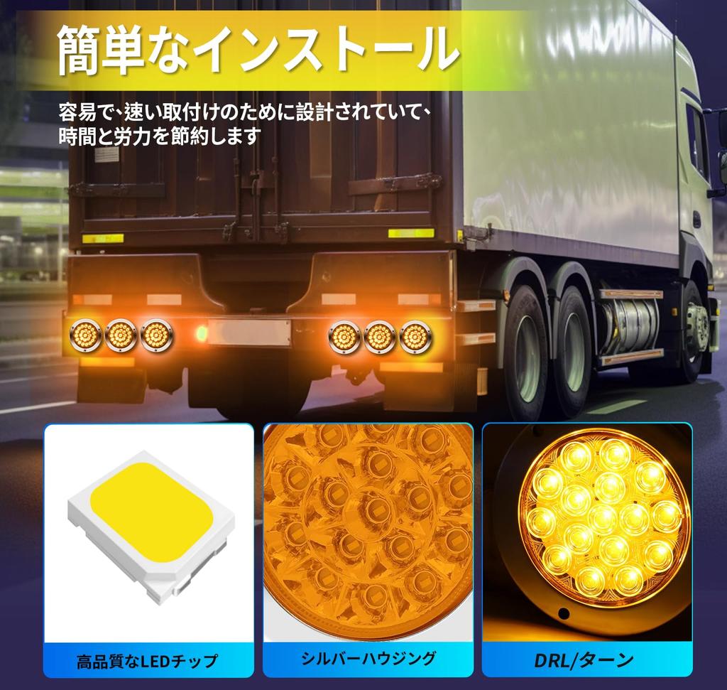 Ygmylandbb LED Truck Tail Lamp Trailer Tail Light 24V Turn Signal Universal Round