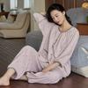 Pajamas Women's Summer Three-quarter Sleeve Home Service Two-piece Suit with Chest Pad Fairy Style Thin Section Cloud Cotton Loose Large Size