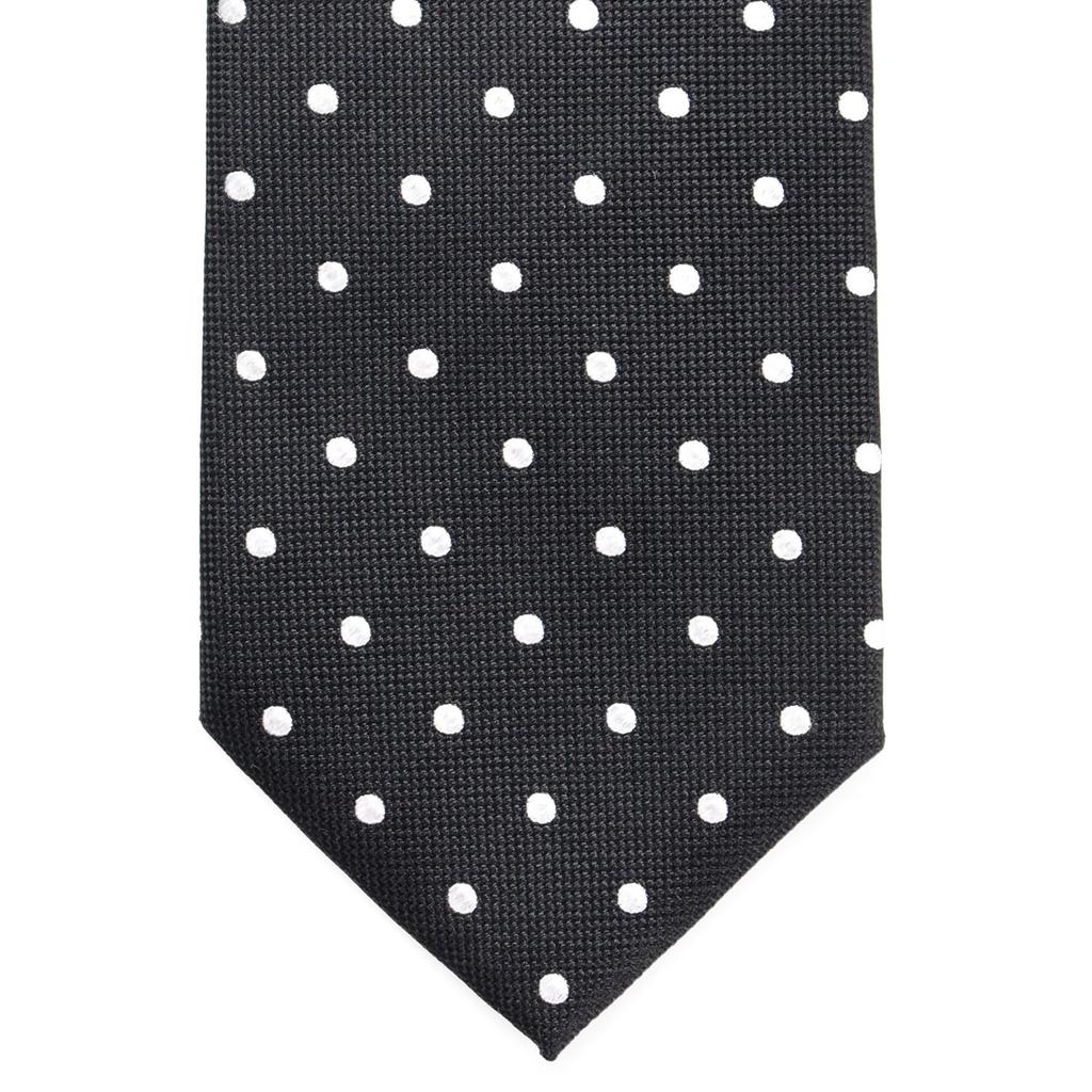 Cravate Michiko London de marque à motif pointillé, Japon, 100% soie, (Noir, E)