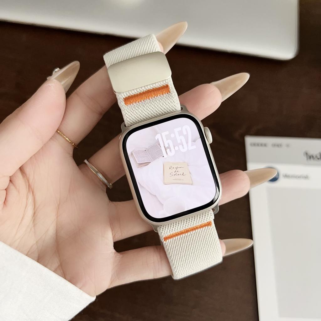 New Magnetic elastic force nylon For Apple Watch band S10/9/8/7/6/5/4/ 38mm 40mm 41mm 42mm 44mm 45mm 46mm 49mm Strap