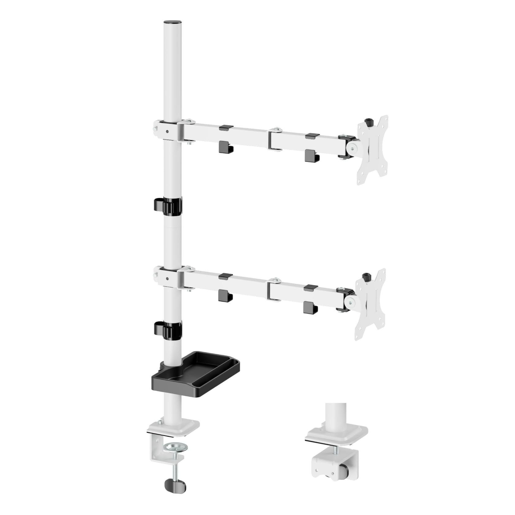 

UPGRAVITY Dual Monitor and Supports Two Monitors up to 32 80cm 8kg Weight Storage Case PC Monitor VESA White Arm, Vertical, Horizontal, Adjustable, белый