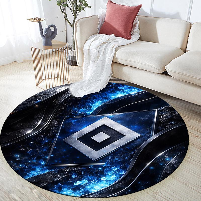 Hamburger SV Round Area Rug,Carpet Rug for Living Room Bedroom Sofa Playroom Decor,Non-slip Floor Mat