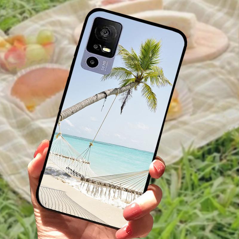 Weiche TPU-Handyhülle für TCL 40R 5G Stoßfeste Schwarze Schutzhülle Bumper für TCL 40 R 5G Schöne Modische Handy-Rückseite Fundas Coques
