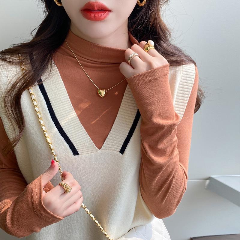 

Модал полуводолазка нижняя рубашка для женщин весна и осень новый стиль тонкий осенне-зимний стиль внутренняя одежда утягивающий топ с длинными рукавами 2XL