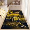 Sports Area Rug, Joao Felix Al Nassr 79 Yellow Poster, Fan Cave Decor, Non-Slip Mat