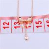 Purple Gold Bow Rose Gold Plated Fashion Colored Gold Peach Heart Collarbone Necklace