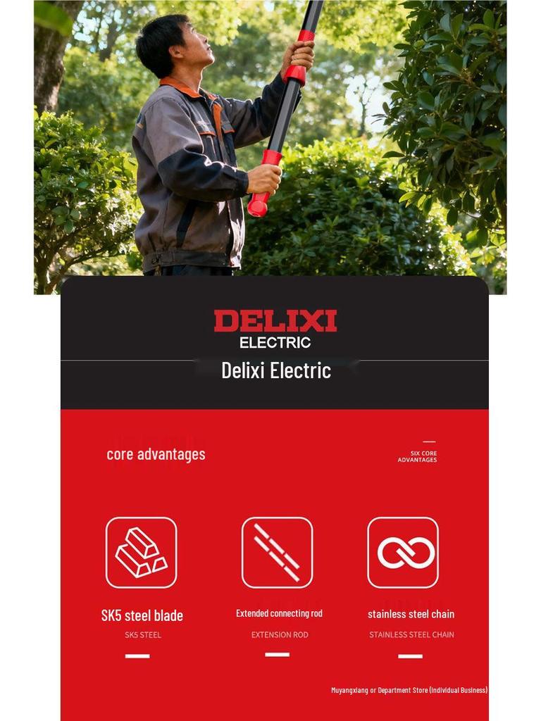 Delixi Telescopic Tree Pruner Shears - High-Altitude Branch Cutter