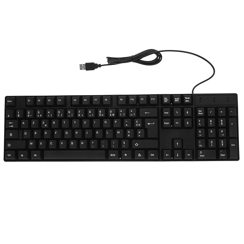 

UKCOCO French keyboard usb wired Quiet 108 keys With numeric keypad Abs material computer laptop computer desktop For PC work for keyboard En français