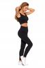 Women's Sports Leggings Fitted Ribbed High Waist MORAJ S/M BLACK