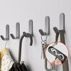 5PCS Adhesive Wall Hooks No Drill Strong Load-Bearing Hooks Durable Carbon Steel Hooks for Bathroom Kitchen Coat Towels