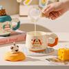 Birthday gift girls mug with lid ceramic cup high value drinking cup household cute coffee cup couple