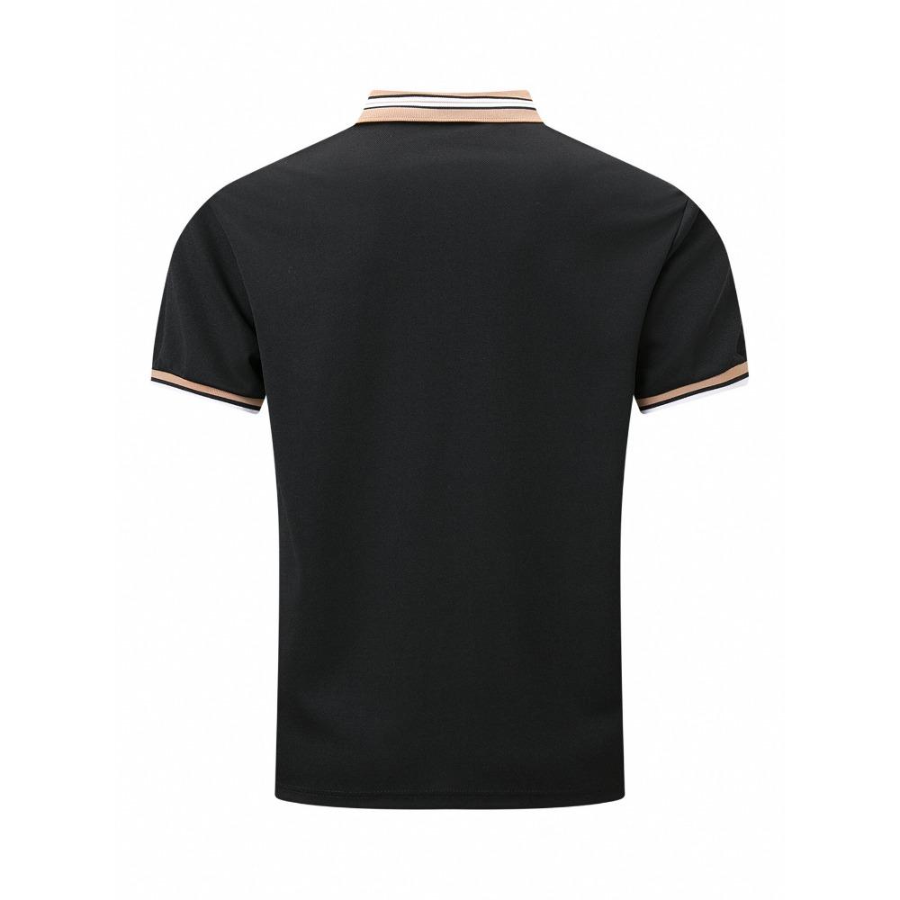 Men's Summer Casual Sports Solid Color Short Sleeved Polo Shirt