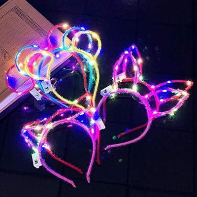 Concert Support Decoration Glowing Cat Ears Hair Band LED Rabbit Ears Headband  Kid