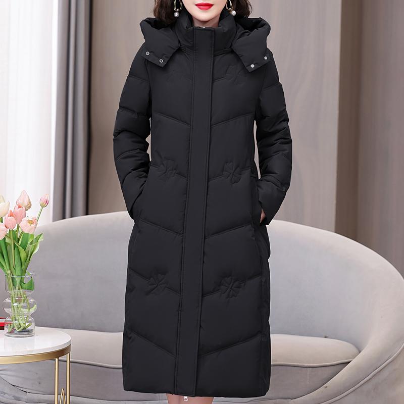Plus Size XL-5XL Fashion Winter Woman Long Parkas Hooded Thick Warm Jacket Loose Middle Age Women's Coats