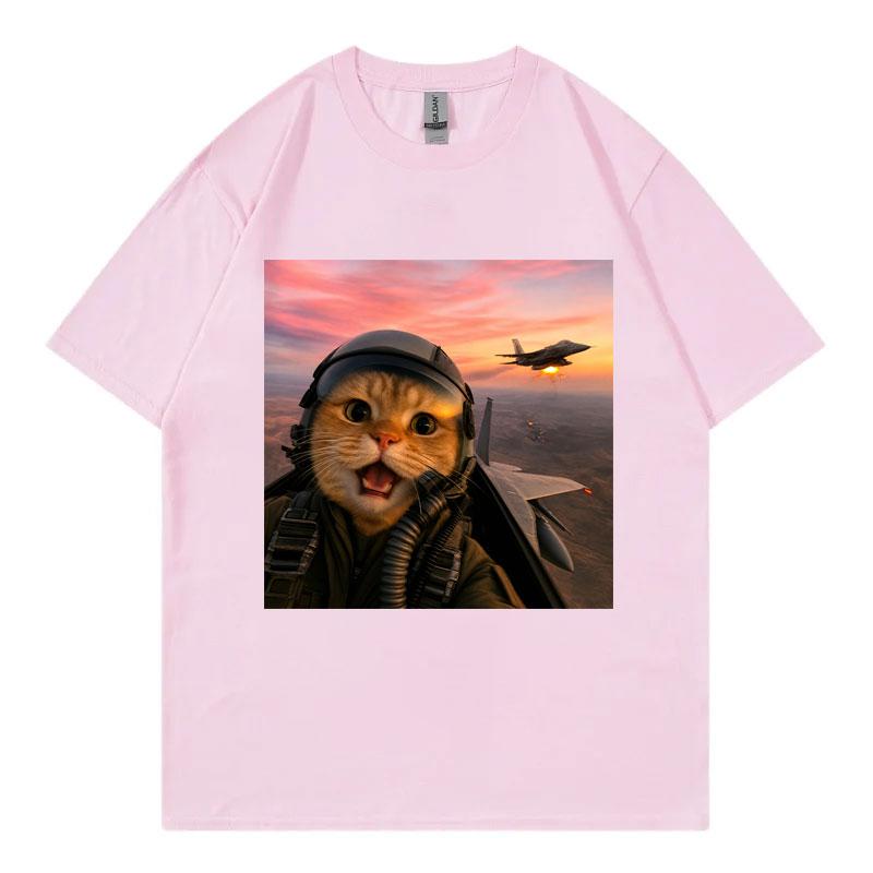 Funny Flying Cat Meme Graphic T Shirts Unisex Unisex Clothing Kawai Fashion Tshirt Summer Casual 100cotton Short Sleeve Tshirts