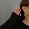 925 Silver Baroque Pearl Twist Heart Stud Earrings for Women