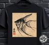 Angelfish Art T-Shirt - Unisex Vintage Japanese Style Fish Graphic Tee Gift for Him or Her
