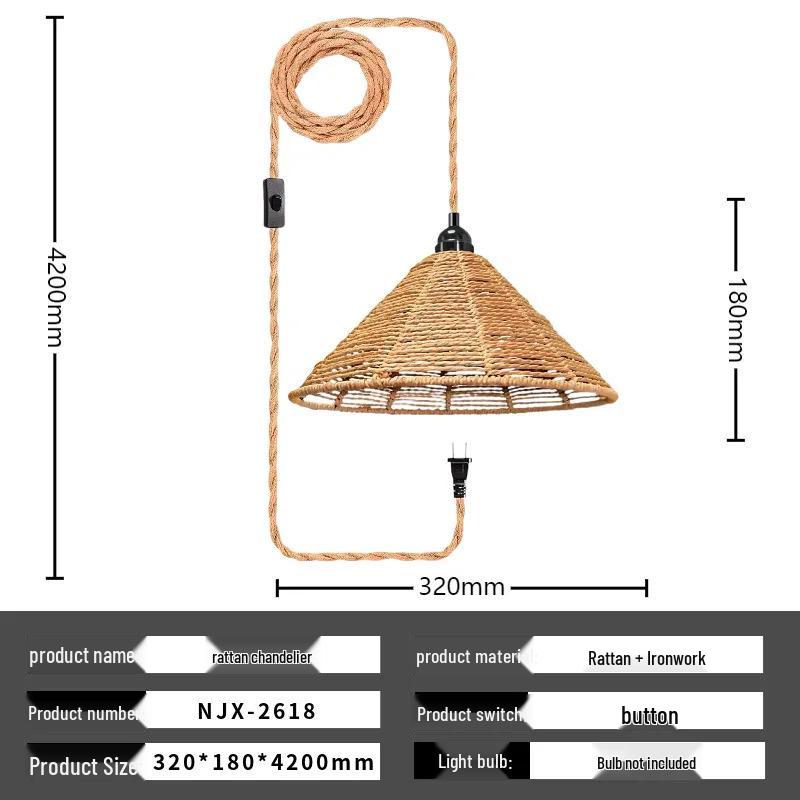 

Nordic Minimalist Ceiling Light: Family Restaurant LED Pendant in Black, Brown, White with Paper Rope Design for Decorative Lighting
