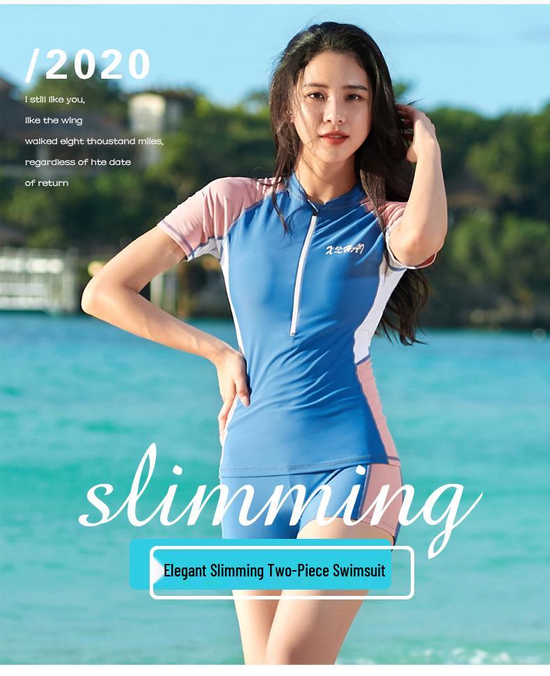 Costume da Bagno Gonna-Pantaloncino a Manica Corta da Donna 2026 - Conservativo, Modellante, Personalizzabile per le Vacanze