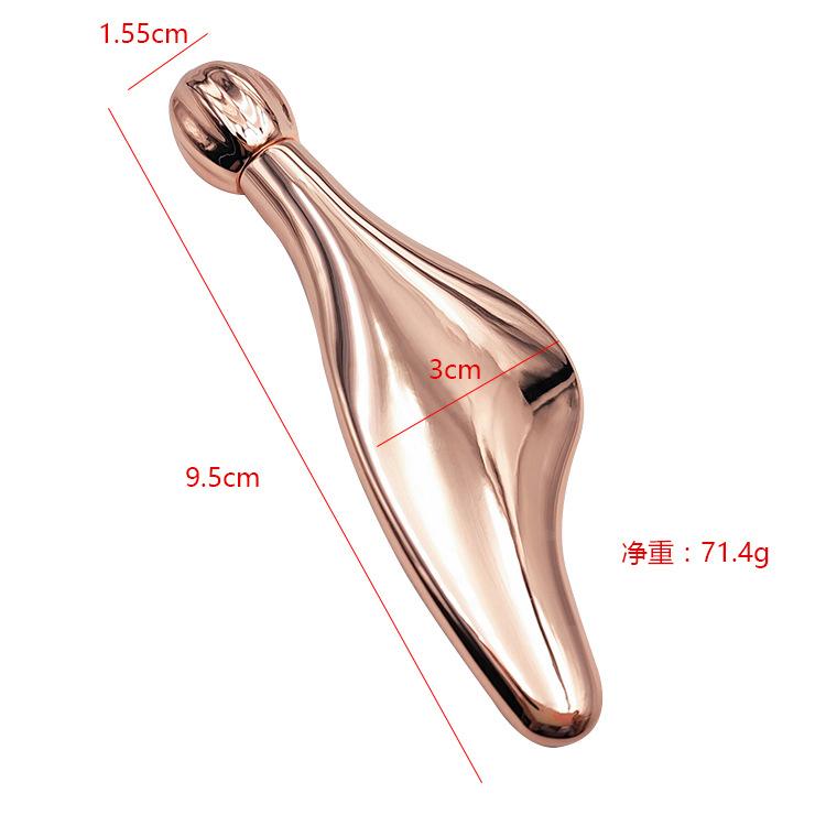Metal Fish Tail Scraping Board with Rolling Ball, Eye Massage Roller, Face Lift and Tighten,Little Dolphin Metal Face Roller