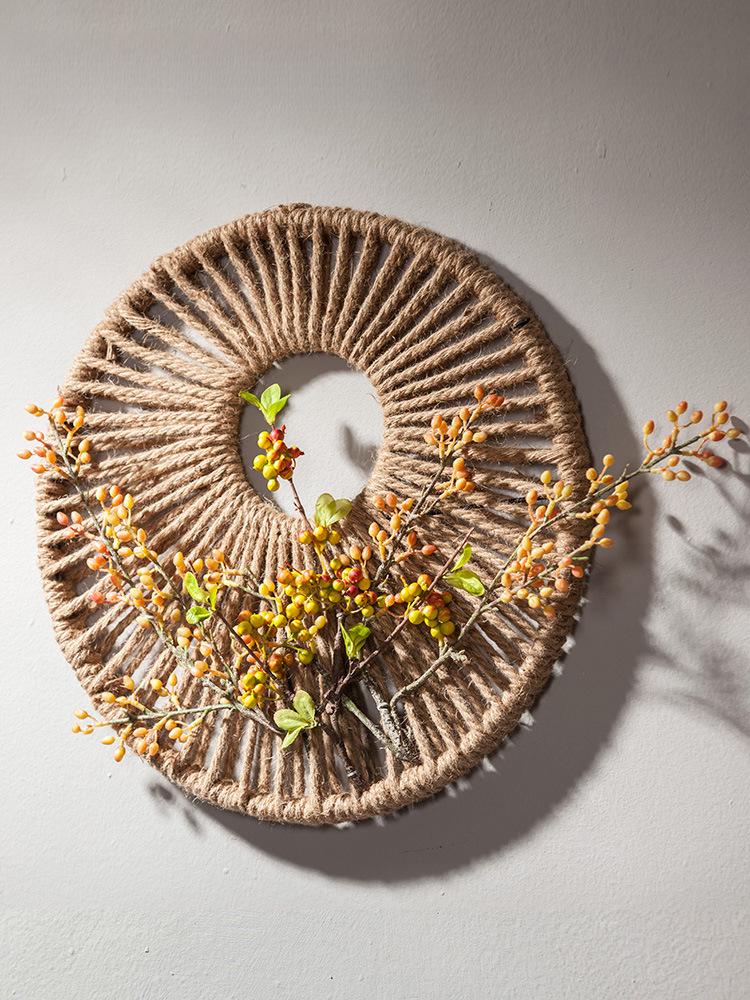 Rattan Woven Round Wall Decor for Living Room Background Wall Macrame Hanging