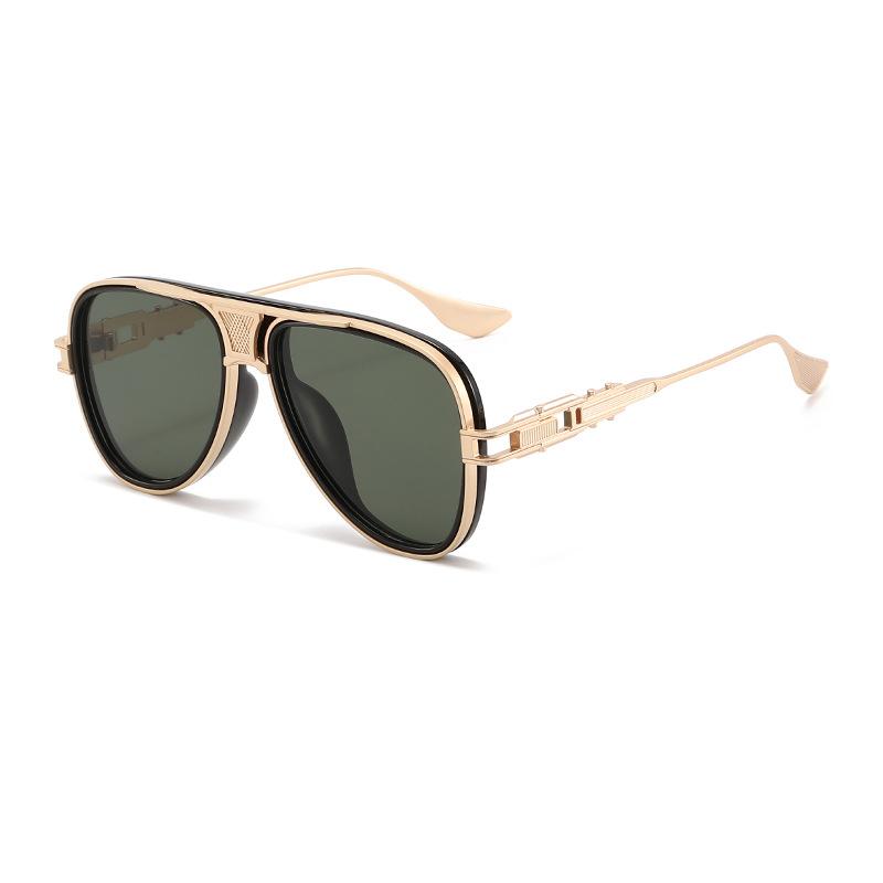 Luxury Steampunk Sunglasses Men Metal Square Pilot Shades UV400 Brand Dseigner Retro Popular