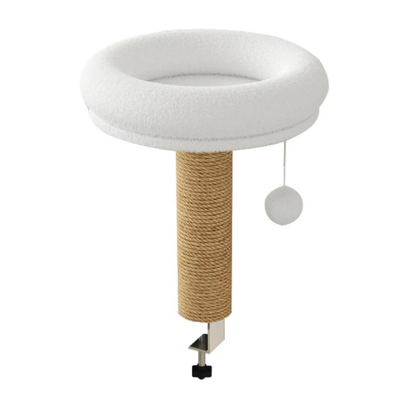 Cat Desk Bed for Home Office Space Saving Soft Pet Bed Elevated Cat Perch