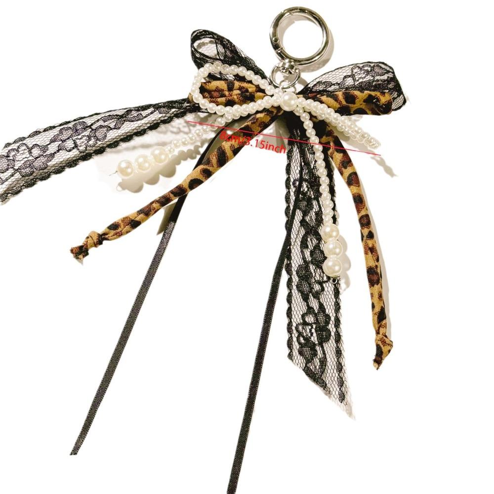 Sweet Lace Bow Beaded Keychain Y2K Phone Charm Pendant Bag Hanging Pendant Fashion Bags Keychain Accessories Cute Gift For Women