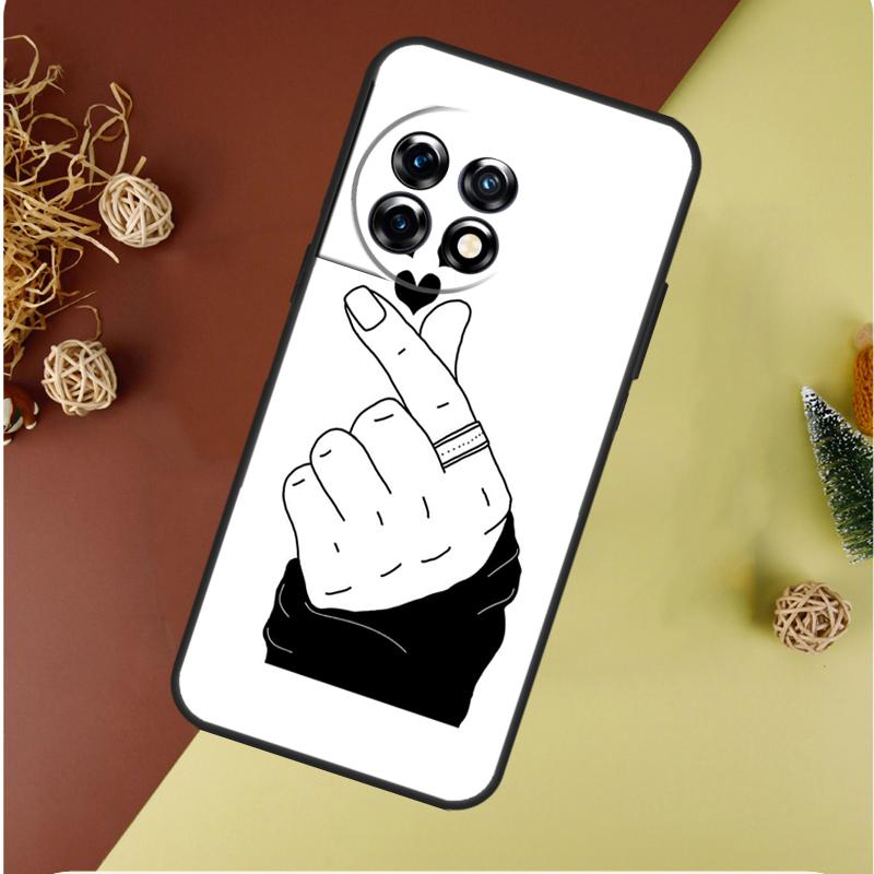Kpop Finger Heart For OnePlus 13 13R 12 12R 11 9 10 Pro 8T 9RT 10T 10R N20 N30 Nord CE 2 3 4 Lite Phone Case