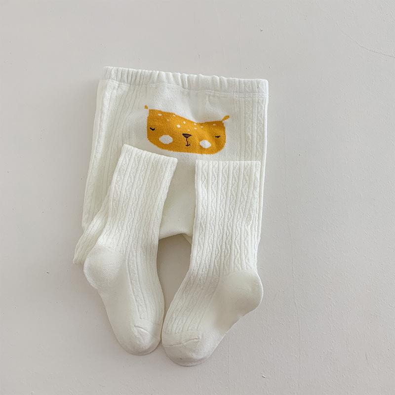 

Детские большие колготки из полипропилена с рисунком животных, однотонные хлопковые колготки, повседневные детские колготки для девочек и мальчиков, детская одежда весна-осень L белый