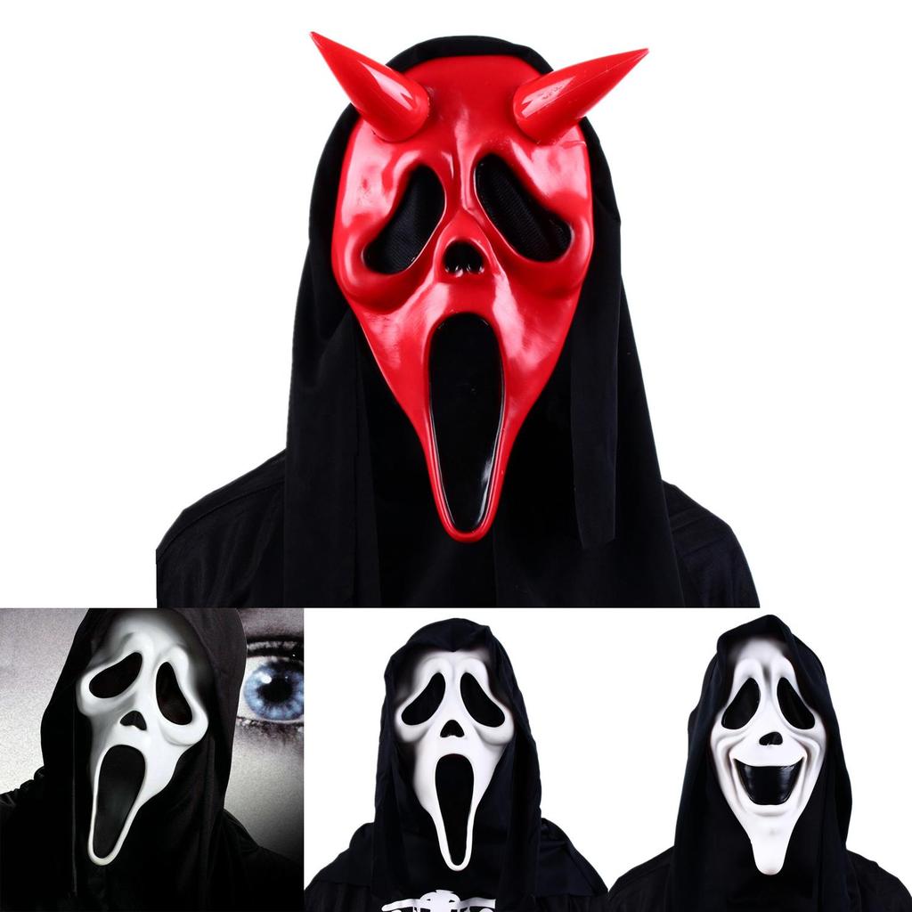 Set Costume Viso da Fantasma per Adulti per Festa di Halloween Materiale di Qualità e Design Unico!