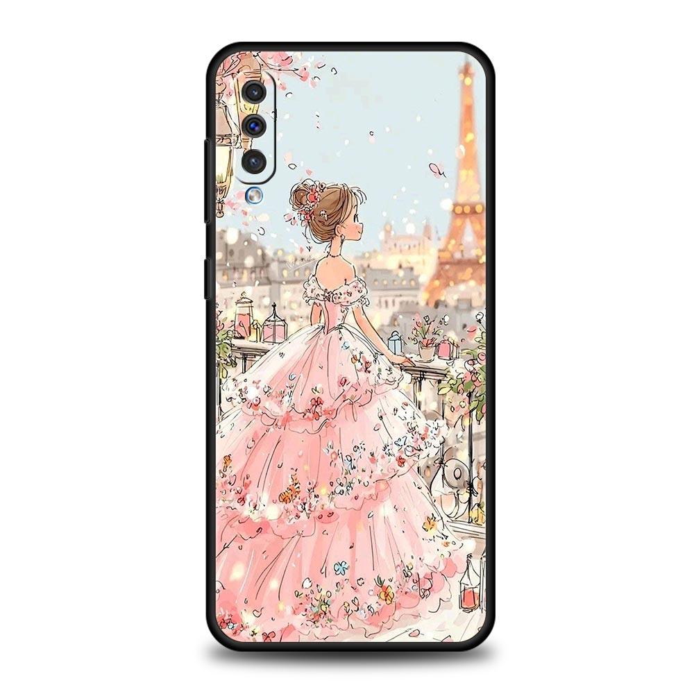 Cartoon Girl Phone Case for Samsung Galaxy A56 A36 A26 A16 A34 A24 A42 A22 A20 A12 A40 A30 A10 5G Soft TPU Cover Shell Funda Bag