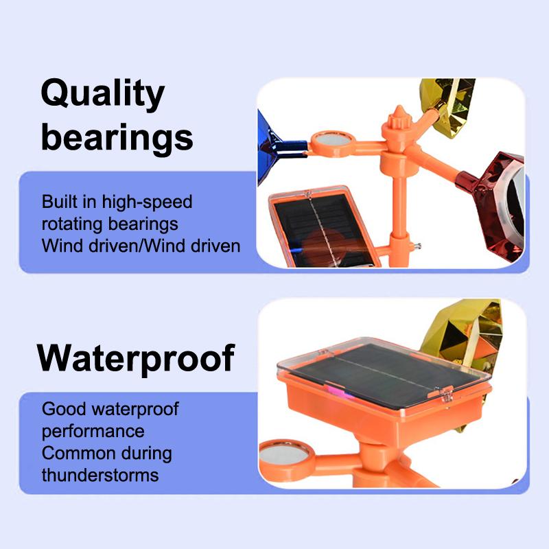 Garden Vegetable Field Ultrasonic Solar Bird Pest Repeller Rotating Reflector Drive Away Bird